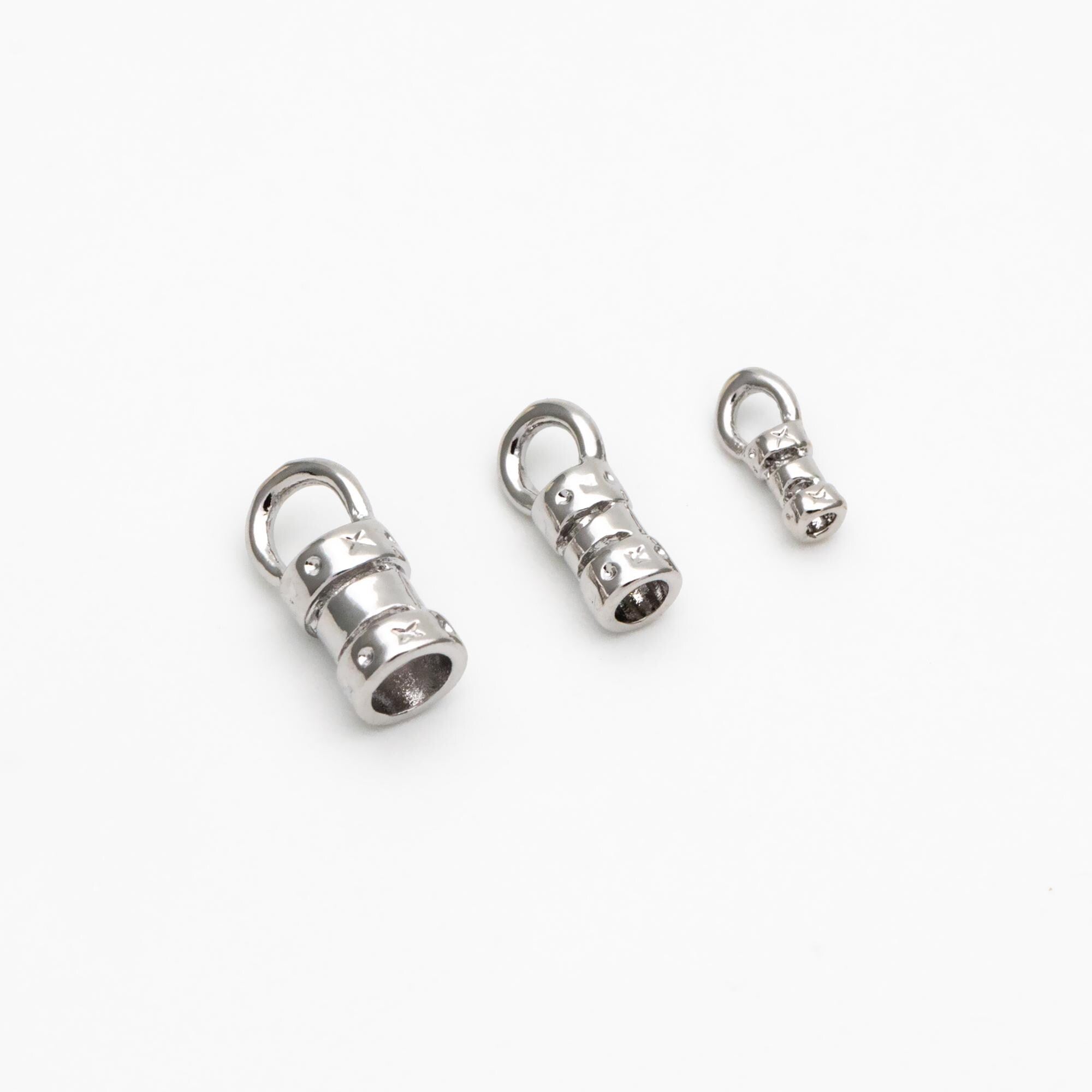 10pcs Gold/ Silver End Crimp Caps, to Finish Beading Chain/ Cord/ Leather, Inner Diameter 1/ 2/ 3mm (GB-2401)